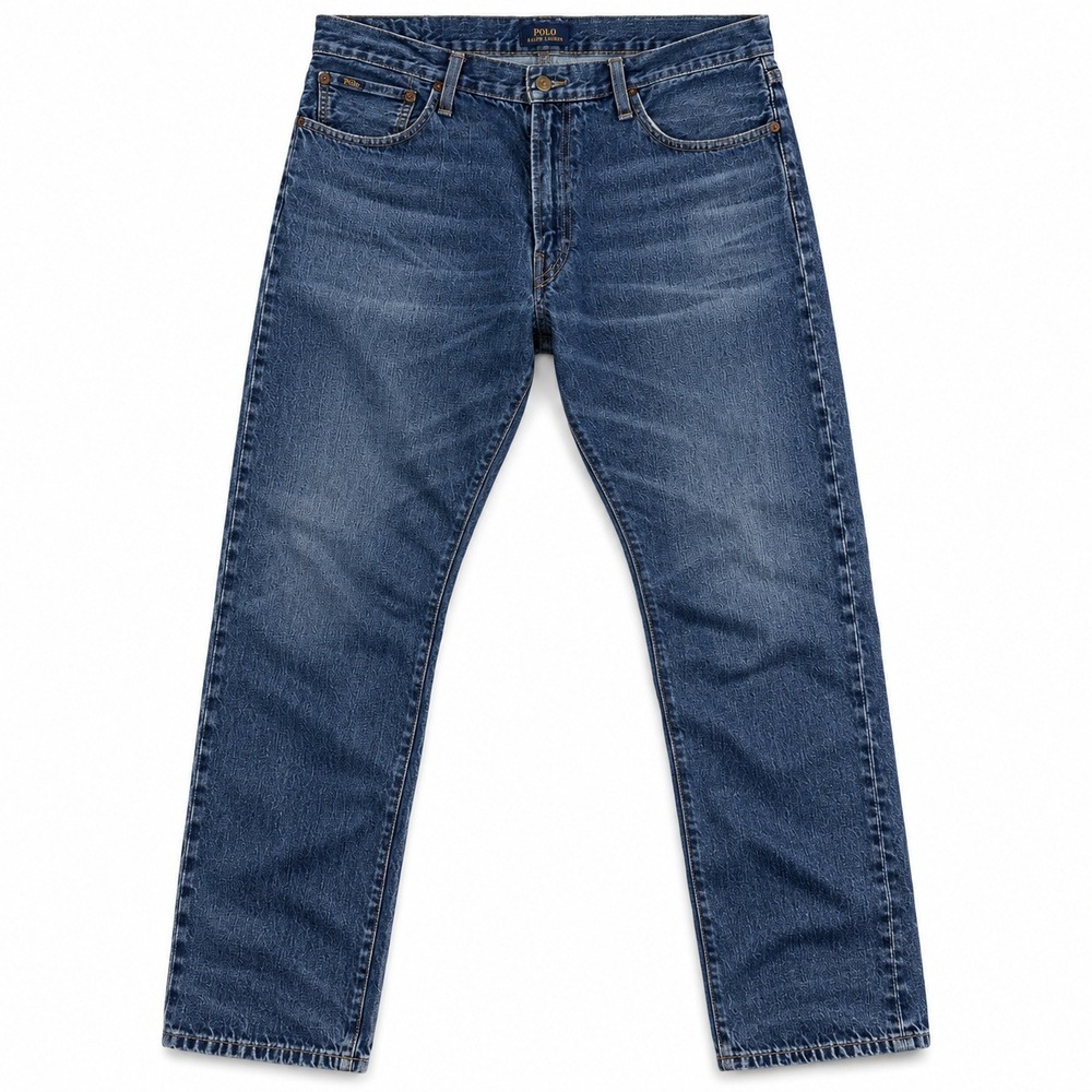 Polo Ralph Lauren Mens 36x30 Straight Leg Jeans Medium Wash Blue Denim Cotton